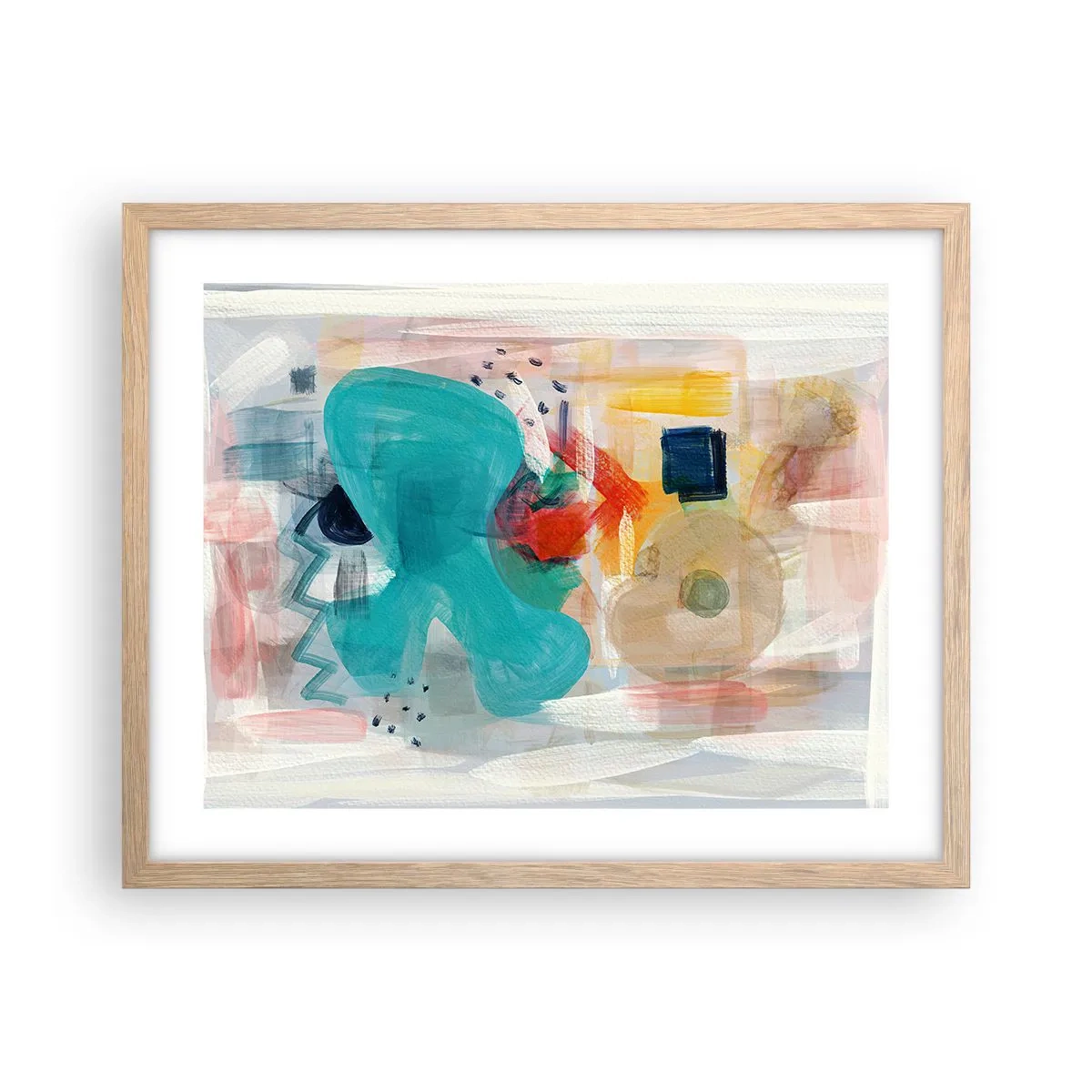 Affiche dans un chêne clair - Poster - Jeu de couleurs - 50x40 cm