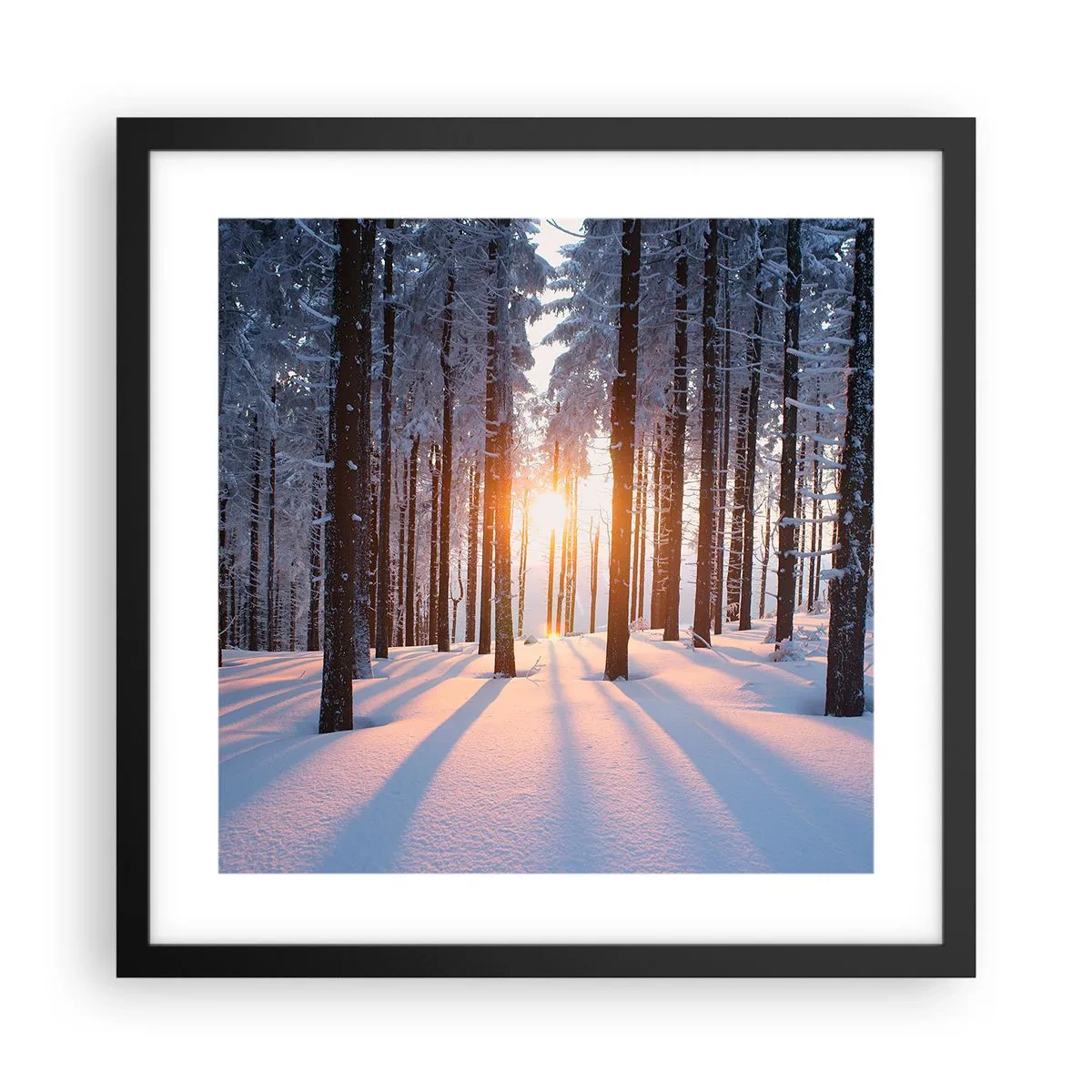 Affiche dans un cadre noir - Poster - Clairement en noir et blanc - 40x40 cm