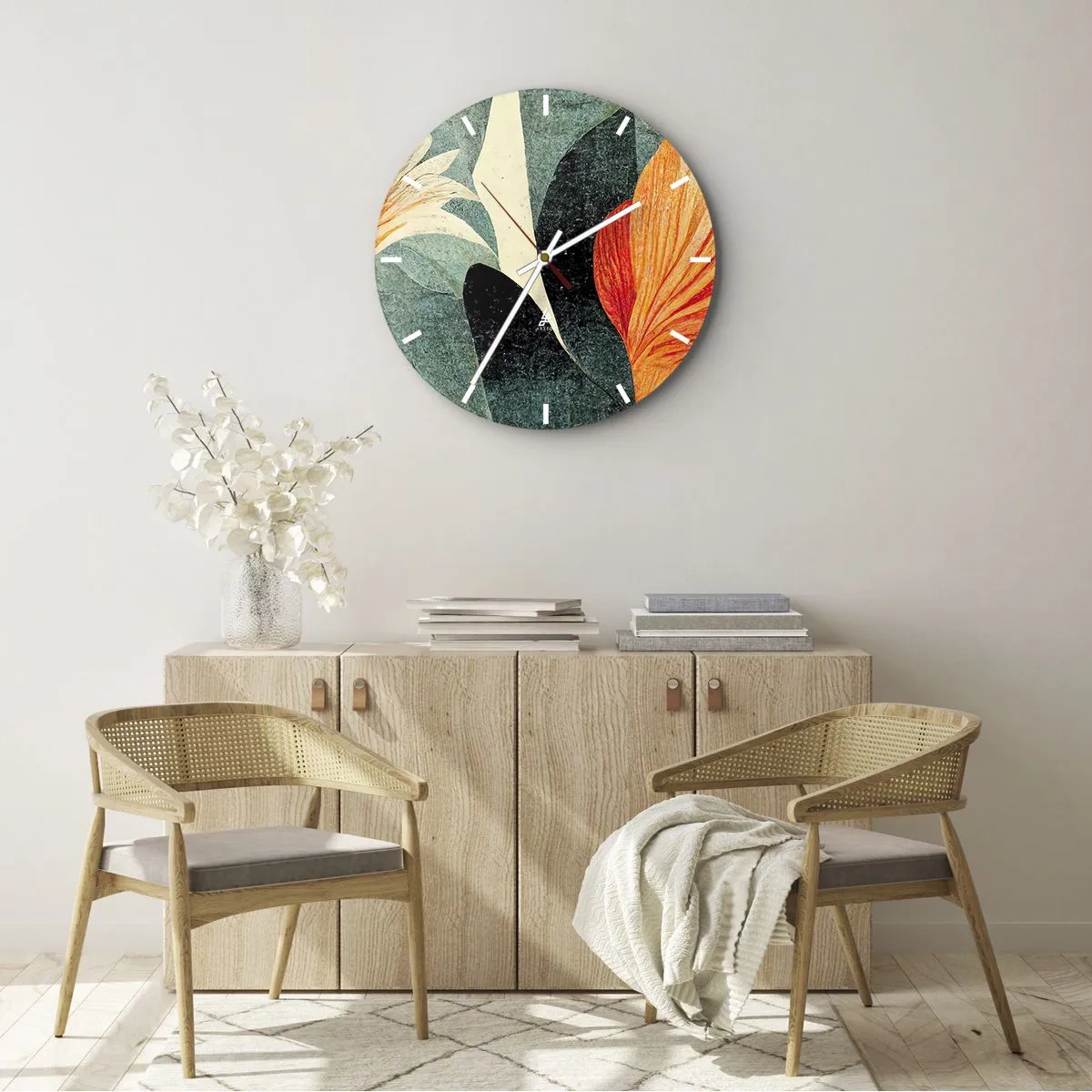 Horloge murale - Pendule murale - La chaleur des tropiques et la fraîcheur de la verdure - 30x30 cm