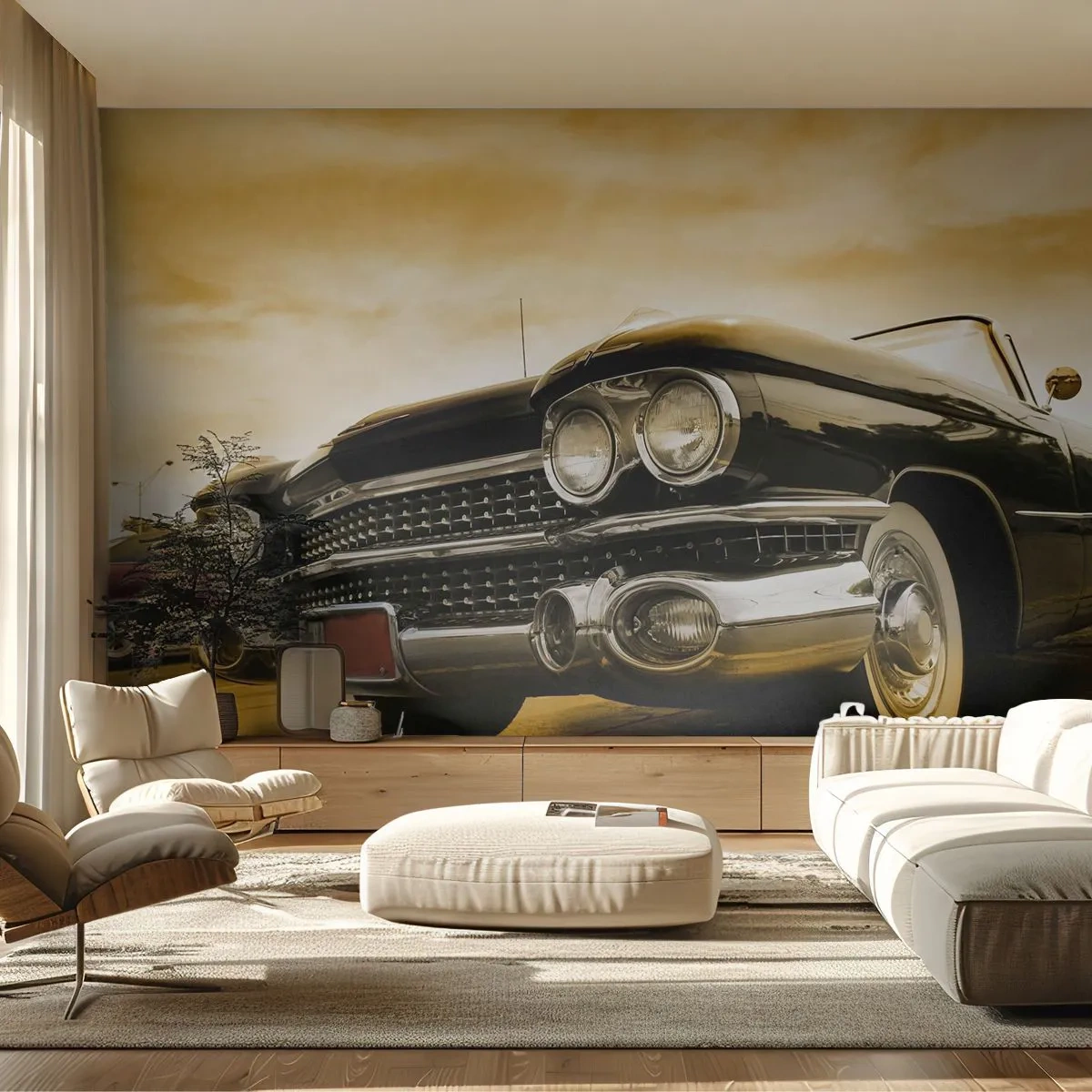 Papier peint sur mesure Premium Sand - Les classiques ne passent jamais - Voiture, Automobile, Rétro