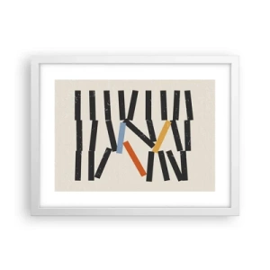 Affiche dans un cadre blanc - Poster - Dominos – composition - 40x30 cm