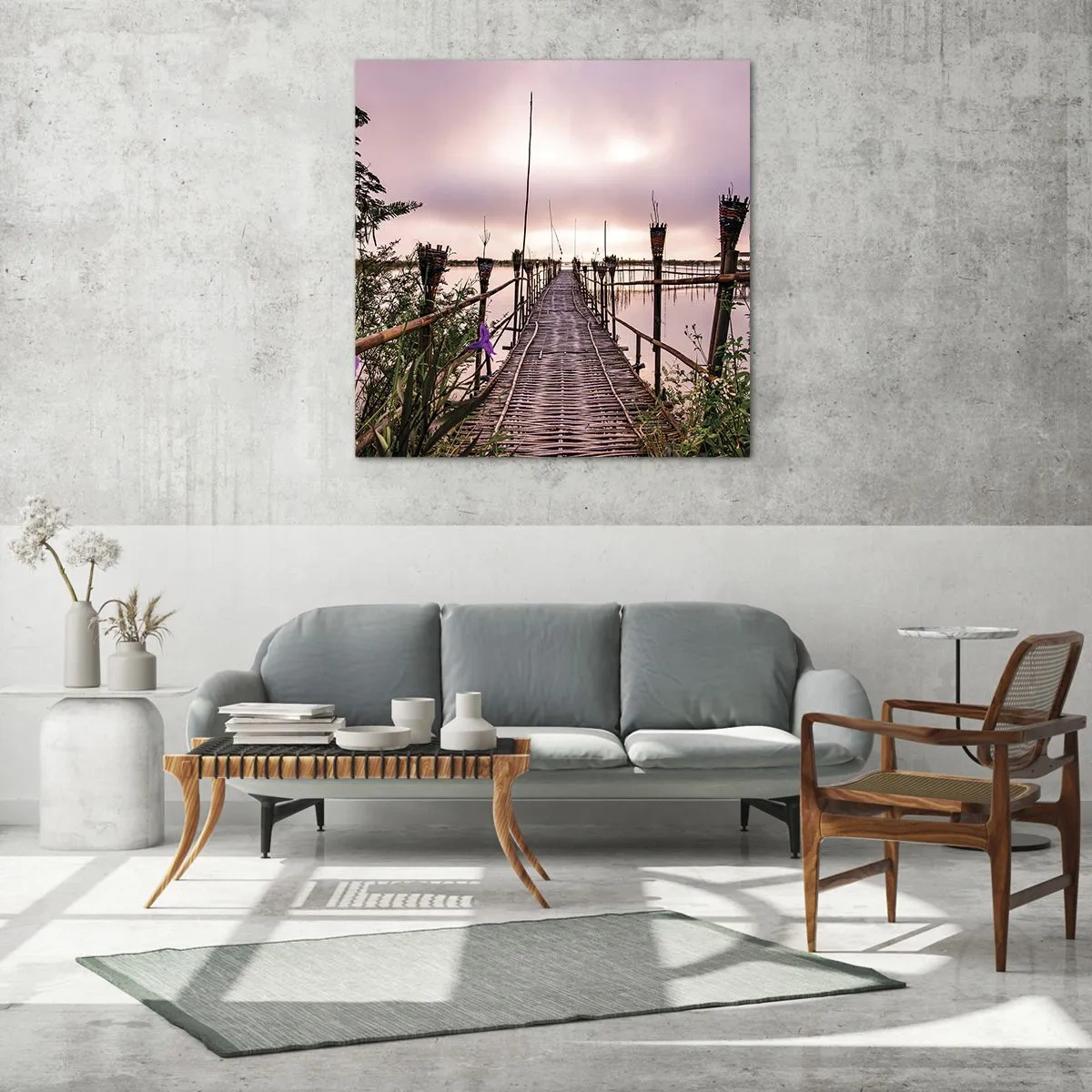 Impression sur verre - Image sur verre - Le silence et le calme d'Asie - 50x50 cm