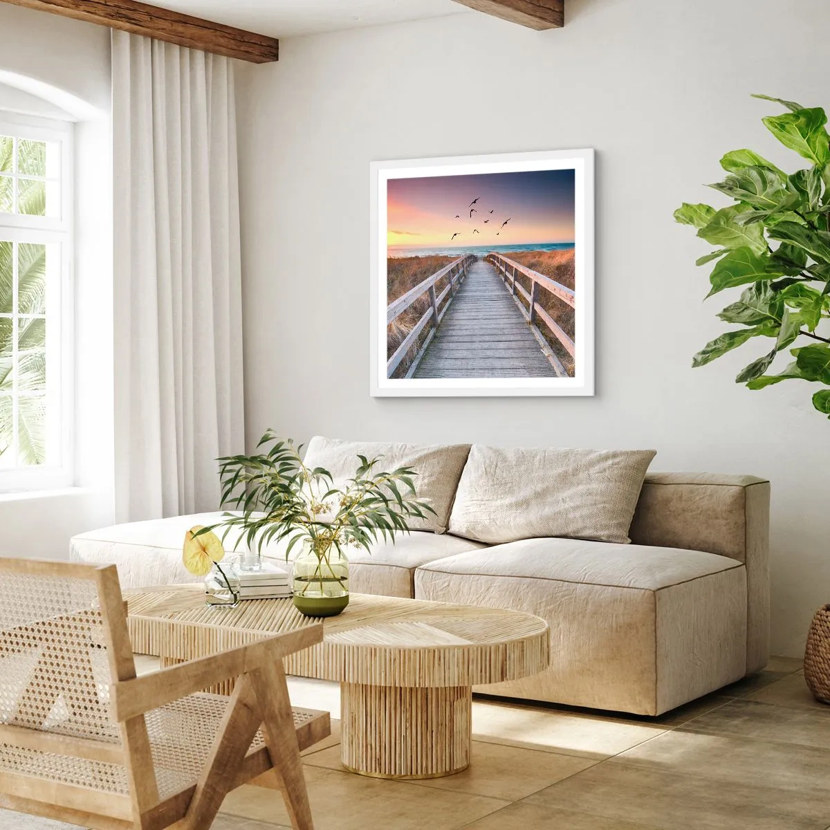 Affiche dans un cadre blanc - Poster - Envol des espaces - 40x40 cm