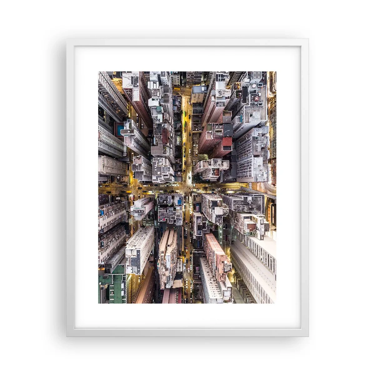 Affiche dans un cadre blanc - Poster - Salutations de Hong-Kong - 40x50 cm