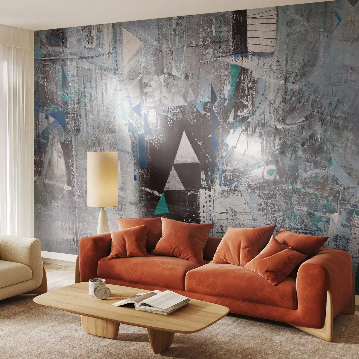 Papier Peint Photo Standard Eco - Ordre prioritaire des triangles - Abstraction, Morceau, Modèle moderne - 200x140 cm