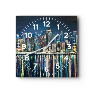 Horloge murale - Pendule murale - Cascade de lumières - 40x40 cm