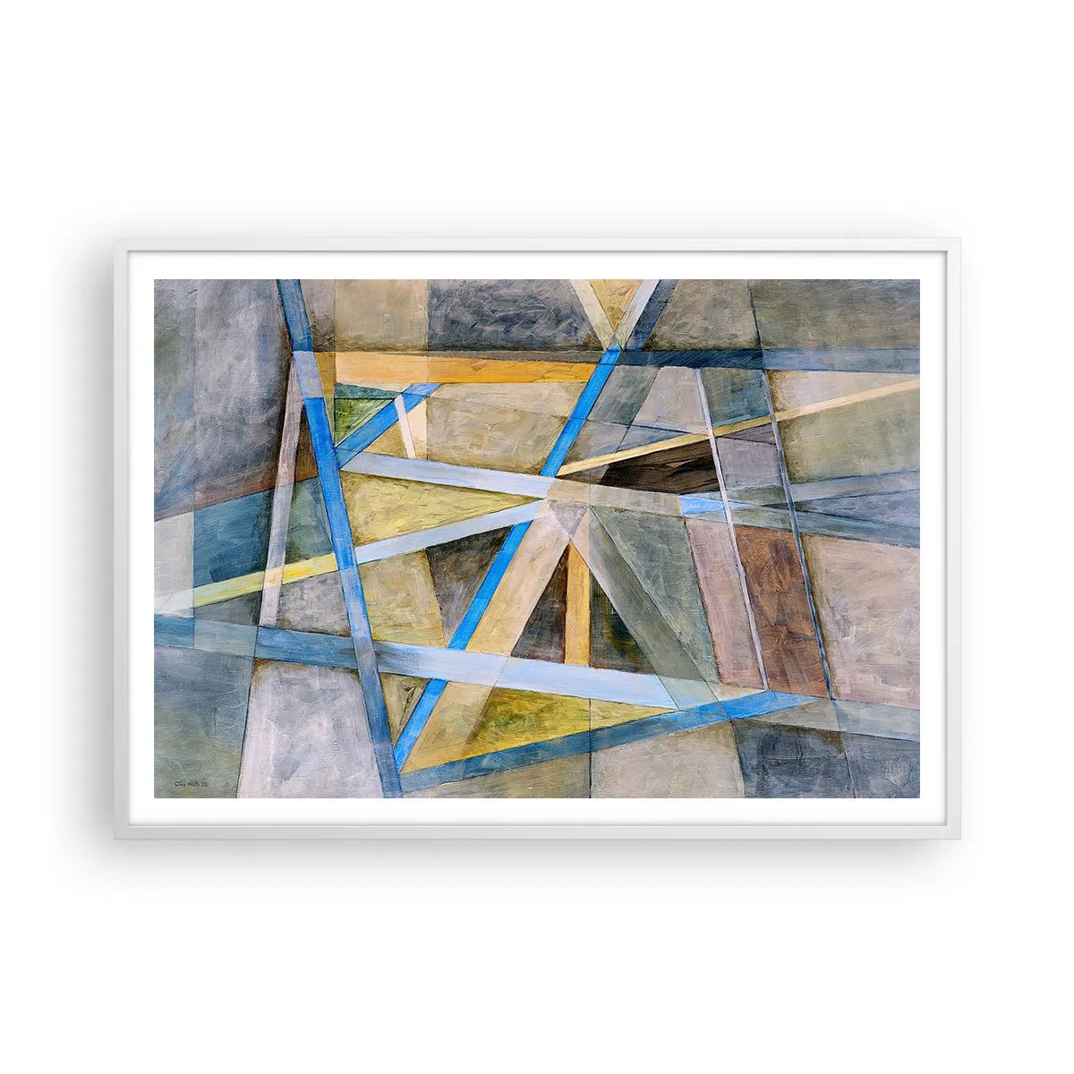 Affiche dans un cadre blanc - Poster - Tout droit ou en diagonale ? - 100x70 cm