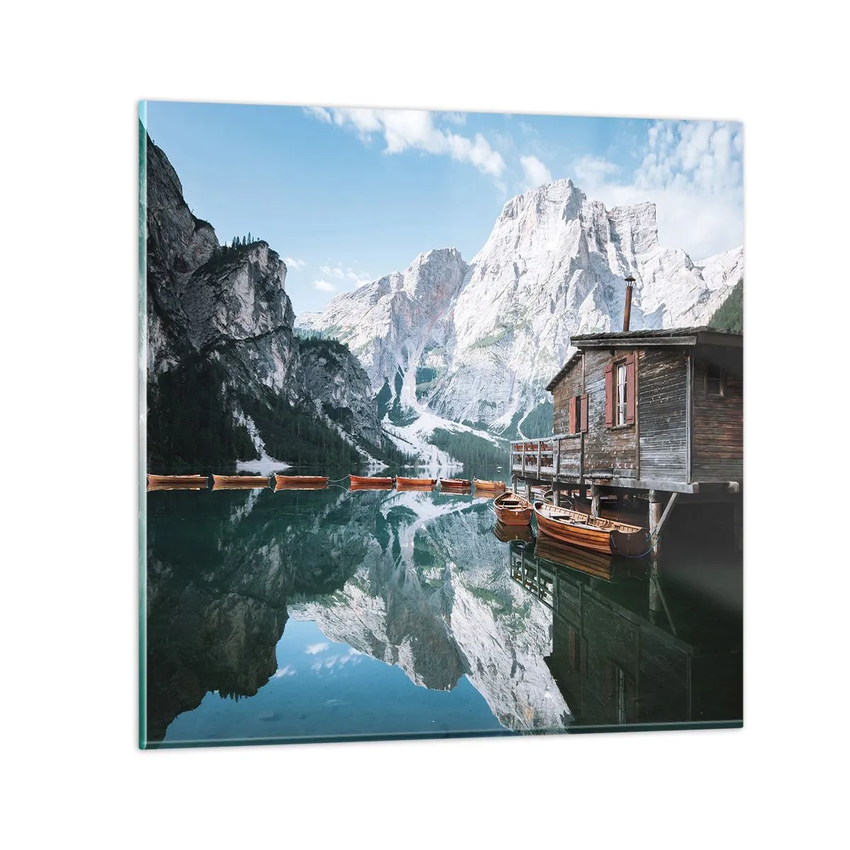 Impression sur verre - Image sur verre - Un matin cristallin en montagne - 40x40 cm