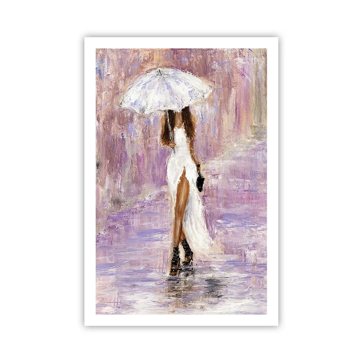 Affiche - Poster - Sous la pluie lilas - 61x91 cm