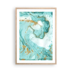 Affiche dans un chêne clair - Poster - Sous la grande vague de l'ère Edo - 50x70 cm