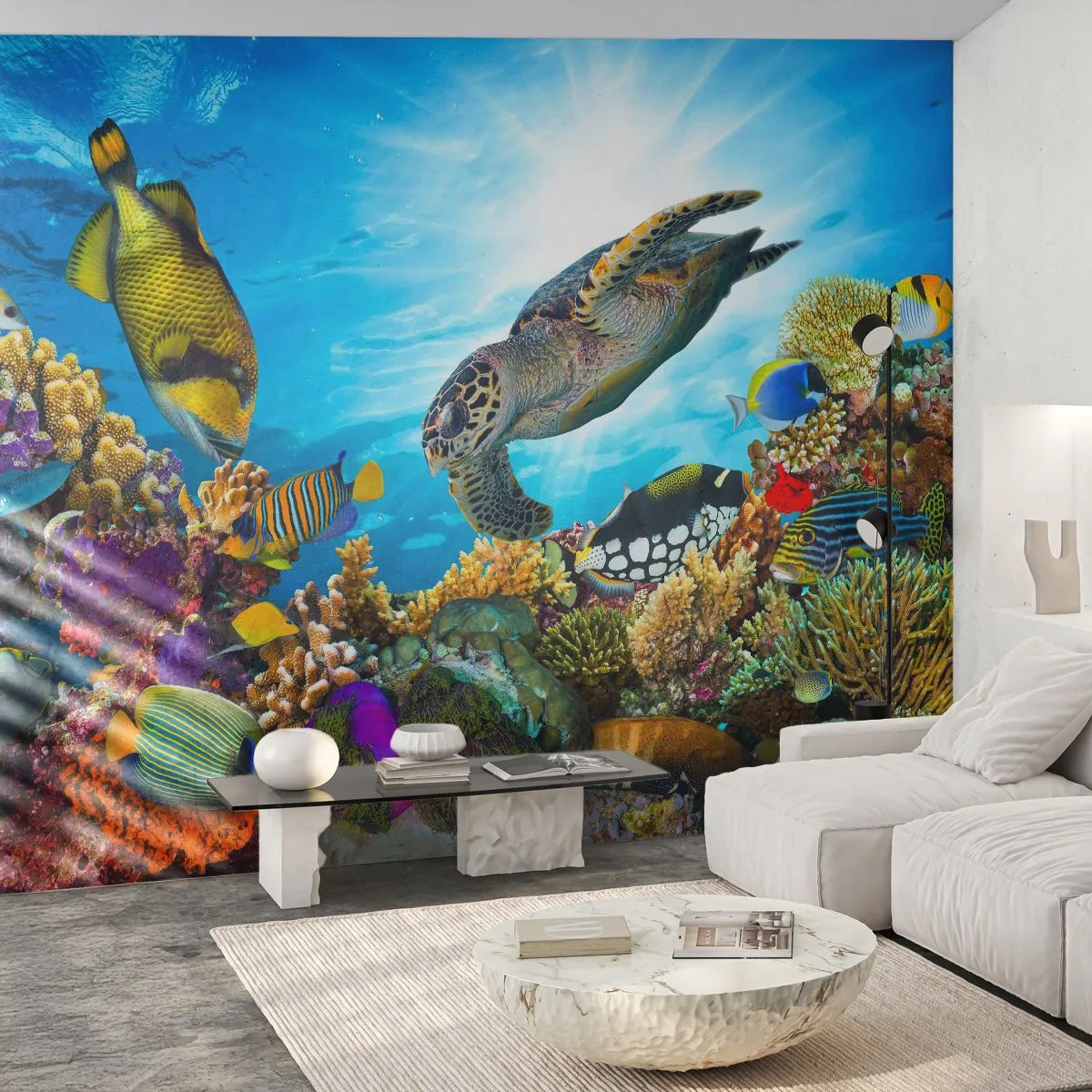 Papier Peint Photo Premium Canvas - Promenade de corail - récif de corail, Mer, Monde sous marin - 450x315 cm