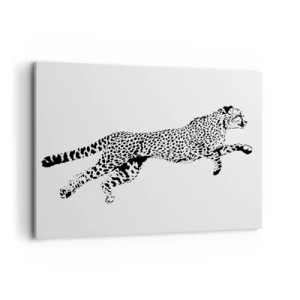 Impression sur toile - Image sur toile - Graphique minimaliste d'un guépard en mouvement - 100x70cm - Le plus rapide sur Terre - Décoration murale moderne pour le salon et la chambre ARTTOR