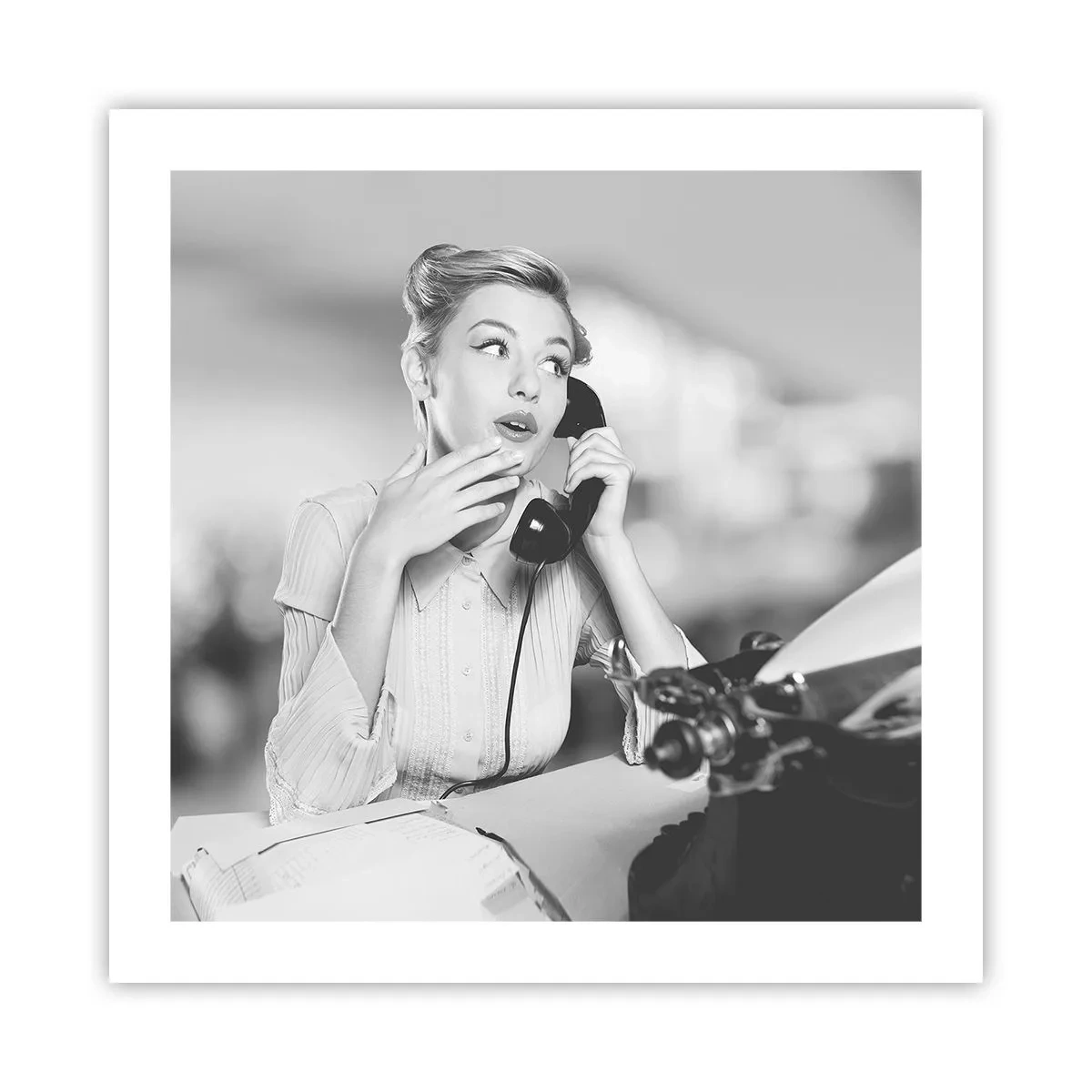 Affiche - Poster - Hello! Ici les années 50 - 50x50 cm