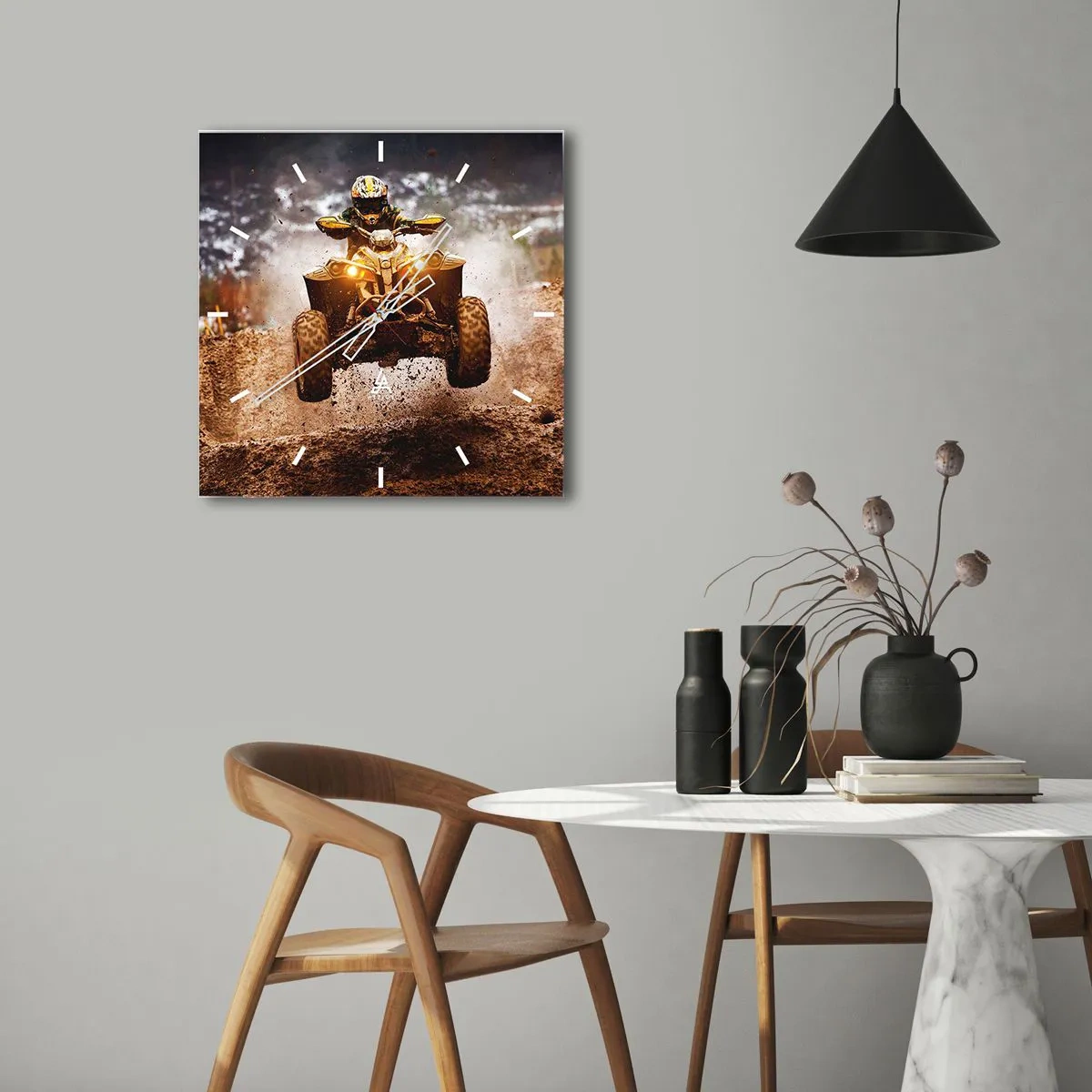 Horloge murale - Pendule murale - No risk no fun - 40x40 cm