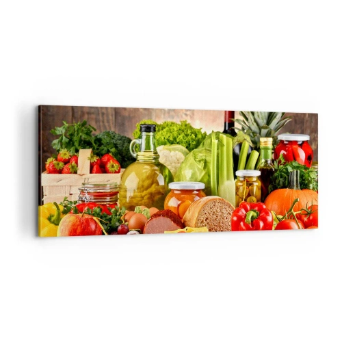 Impression sur toile - Image sur toile - Fumé, cuit au four et mariné - 100x40 cm