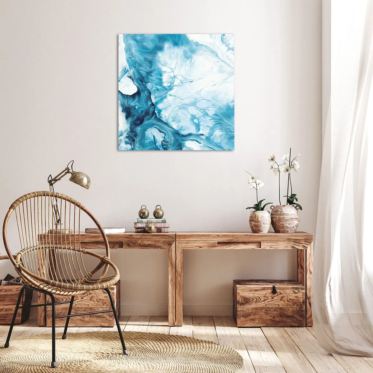 Impression sur toile - Image sur toile - Concert de bleu - 60x60 cm