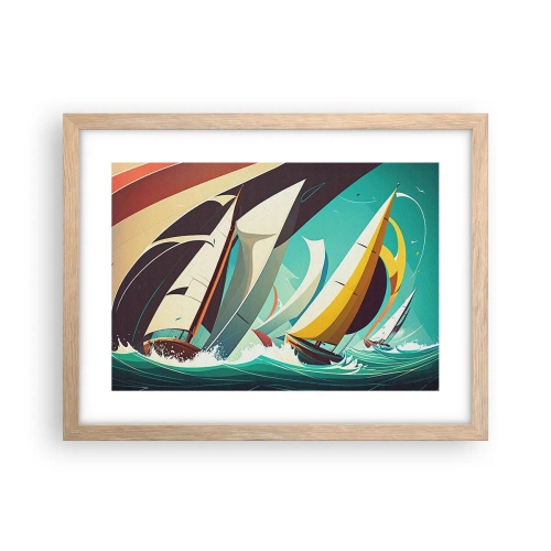Affiche dans un chêne clair - Poster - Bonne chance avec les éléments - 40x30 cm