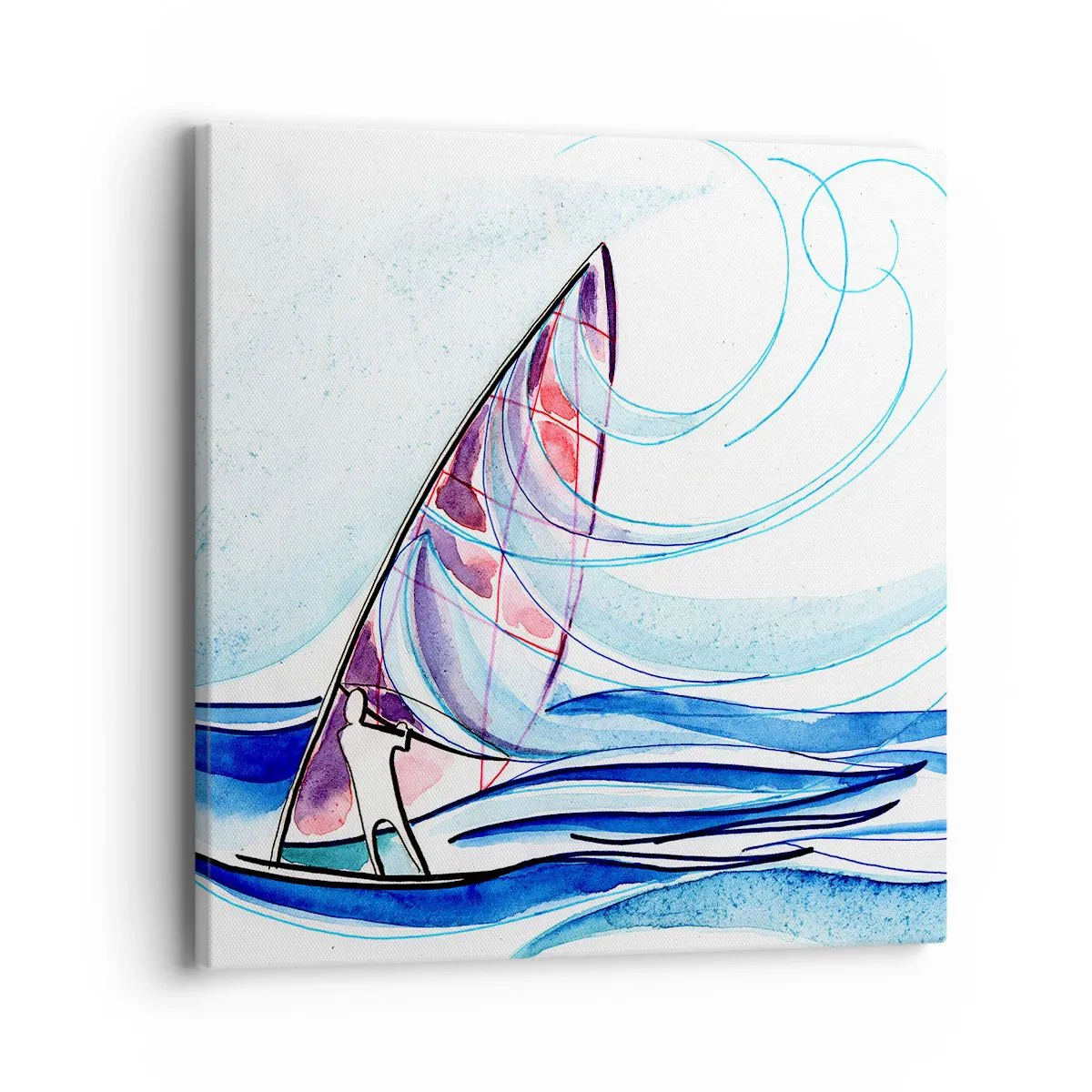 Impression sur toile - Image sur toile - Avec le vent au rythme des vagues - 40x40 cm
