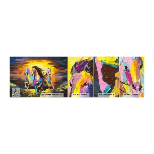 Échantillon de Papier Peint Autocollant Deluxe Sticker - Immergé dans l'arc-en-ciel - Animaux, Les chevaux, Liberté - 100x30 cm
