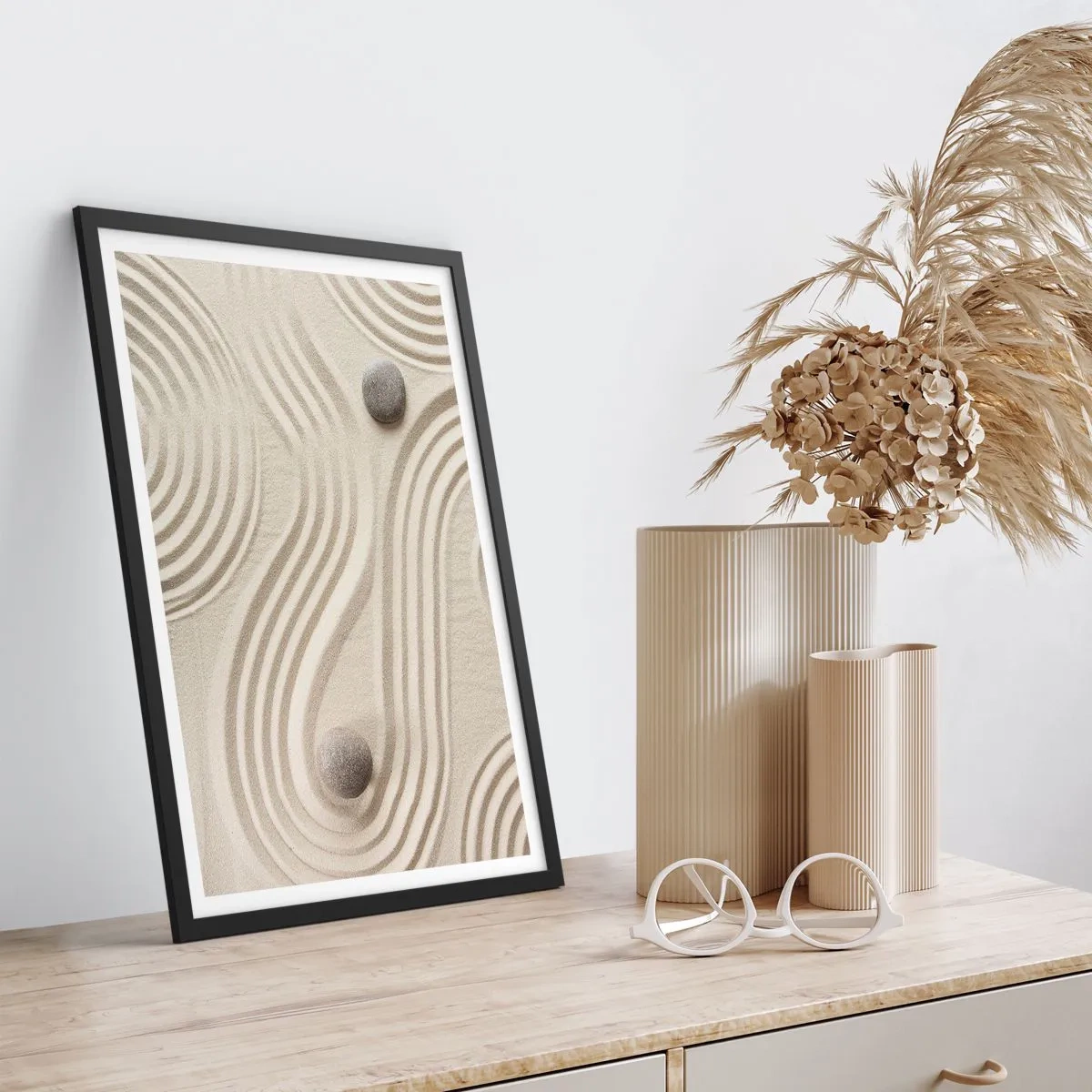 Affiche dans un cadre noir - Poster - Touche de chaleur - 30x40 cm