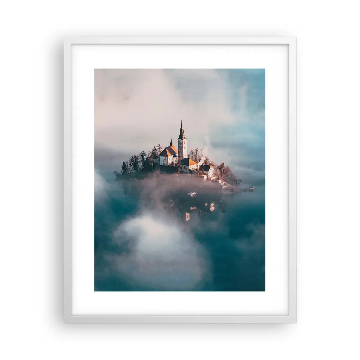 Affiche dans un cadre blanc - Poster - Île de rêve - 40x50 cm