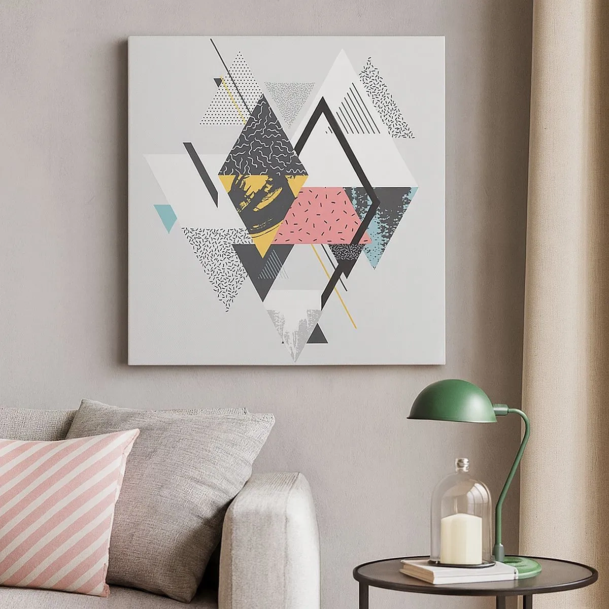 Impression sur toile - Image sur toile - Variation sur triangle et losange - 30x30 cm