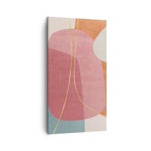 Impression sur toile - Image sur toile - Composition pastel au fil d'or - 45x80 cm