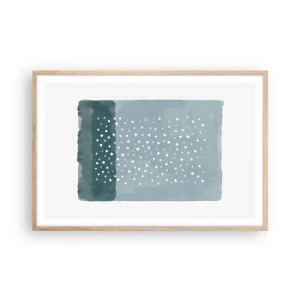 Affiche dans un chêne clair - Poster - Évolution de bleus - 91x61 cm