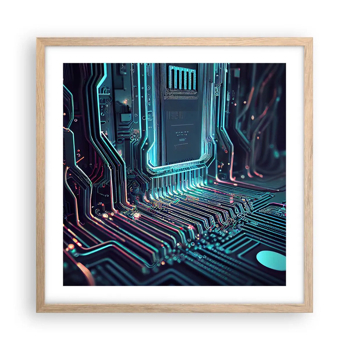 Affiche dans un chêne clair - Poster - Je pense comme ça… - 50x50 cm