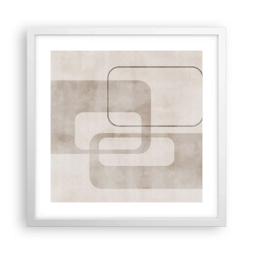 Affiche dans un cadre blanc - Poster - Fugue géométrique - 40x40 cm