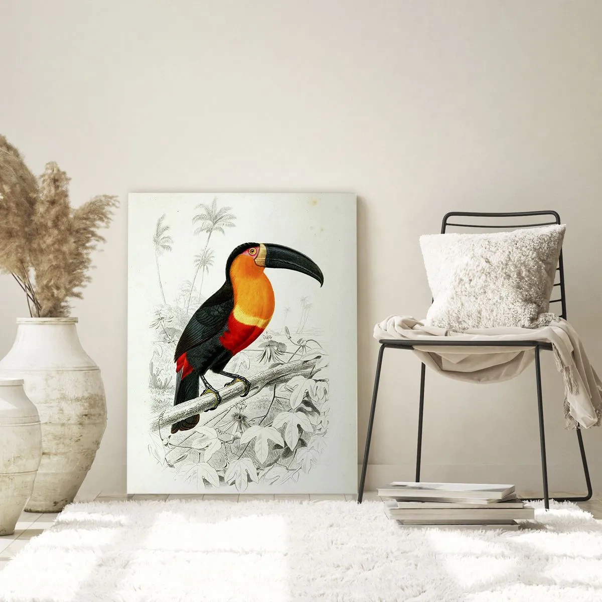 Impression sur verre - Image sur verre - Couleurs des oiseaux - 80x120 cm