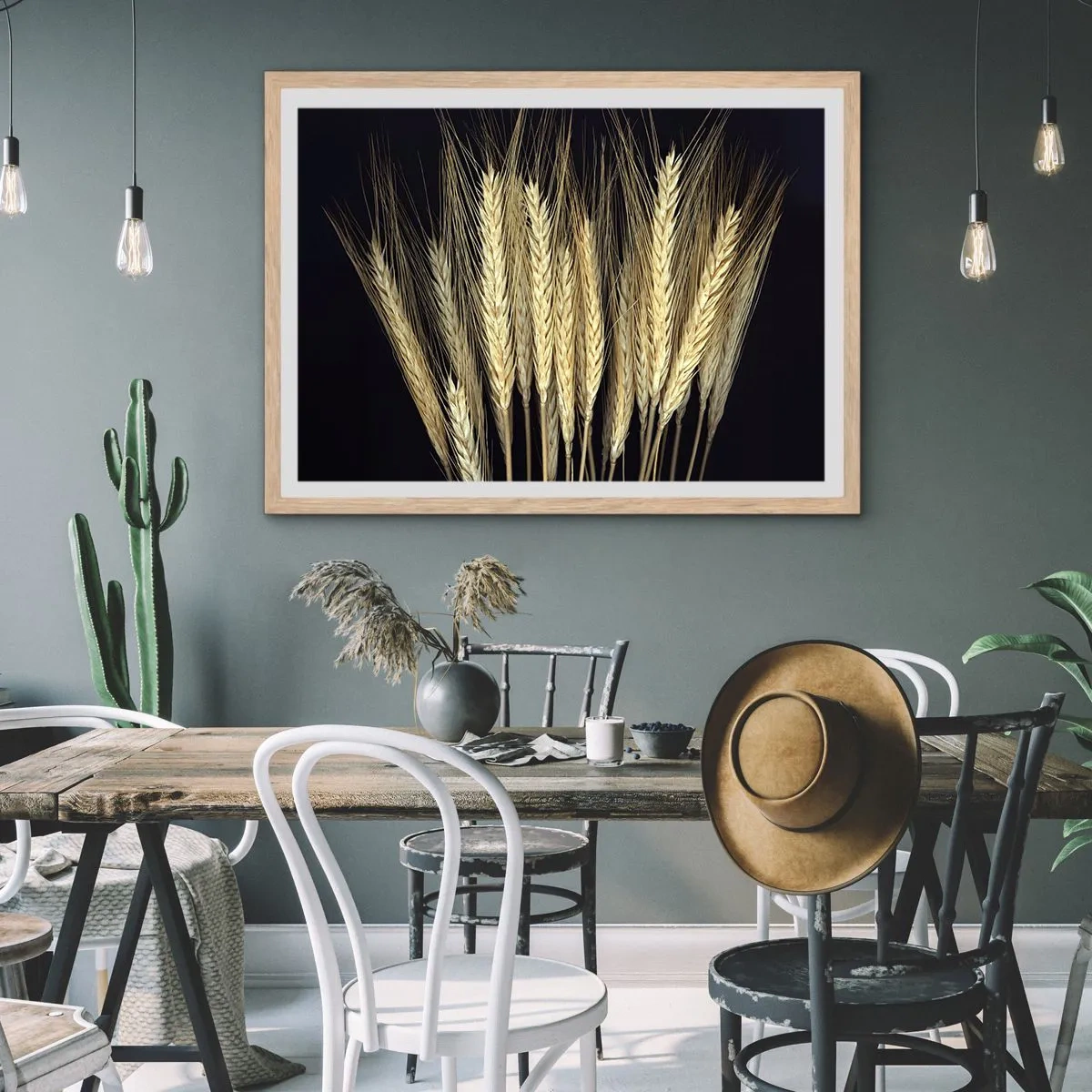 Affiche dans un chêne clair - Poster - Magie rustique - 100x70 cm