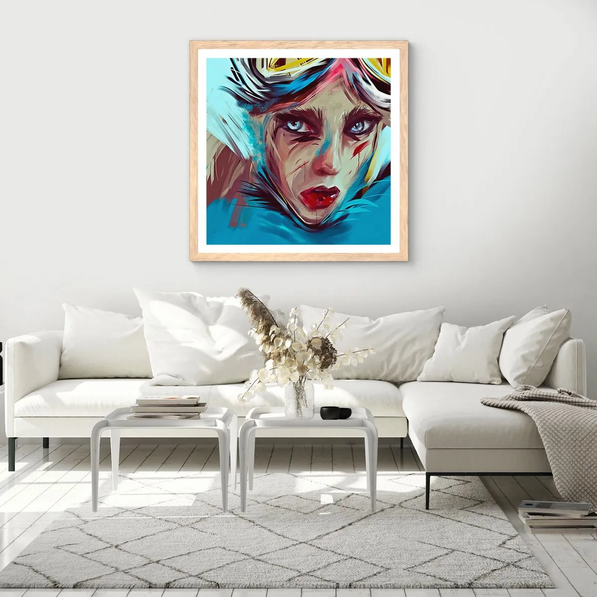 Affiche dans un chêne clair - Poster - Guerrière errante - 60x60 cm