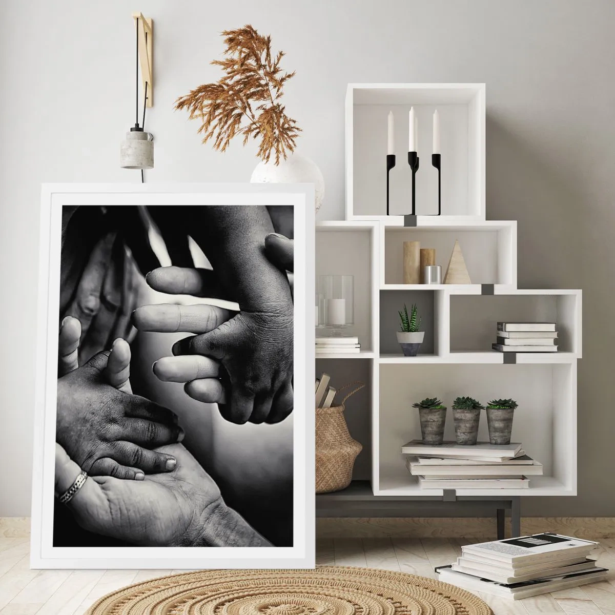 Affiche dans un cadre blanc - Poster - Être humain - 30x40 cm