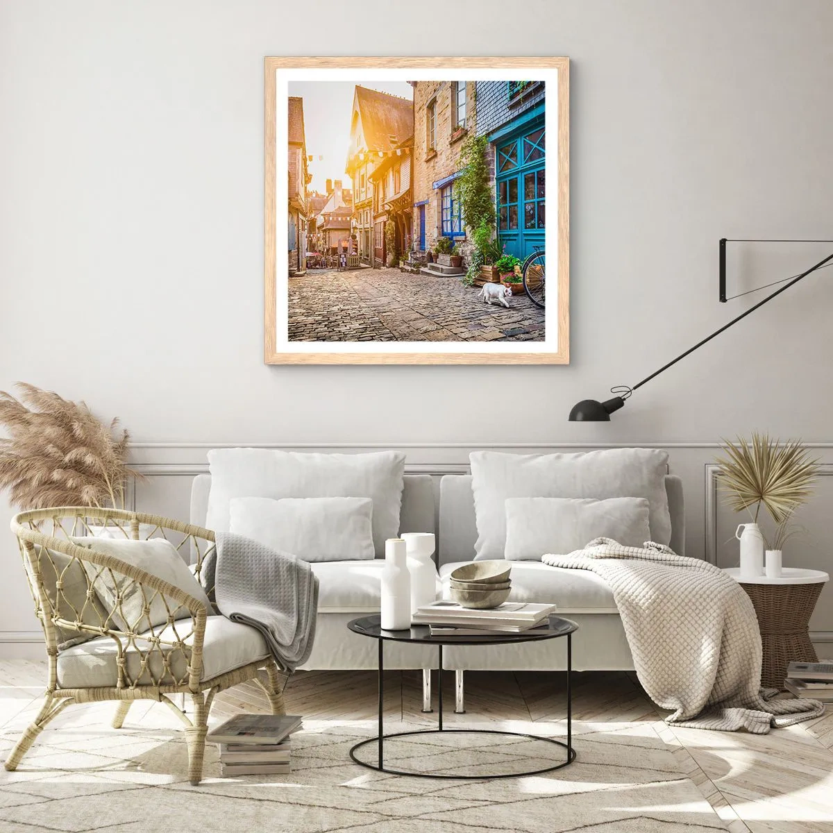 Affiche dans un chêne clair - Poster - Aux confins du monde - 40x40 cm