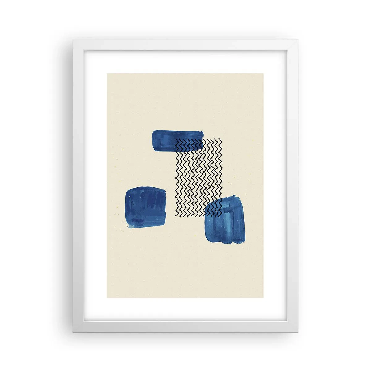 Affiche dans un cadre blanc - Poster - Quatuor abstrait - 30x40 cm