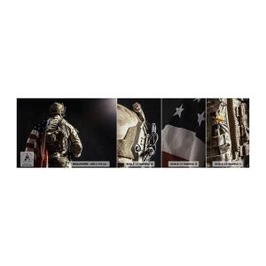 Échantillon de Papier Peint Premium Canvas - C'est exactement pour ça - Soldat, Drapeau américain, Commando - 100x30 cm