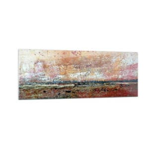 Impression sur verre - Image sur verre - Une composition abstraite inspirée de la mer et de la nature. - 140x50cm - C'est peut-être la mer - Décoration murale moderne pour le salon et la chambre ARTTOR