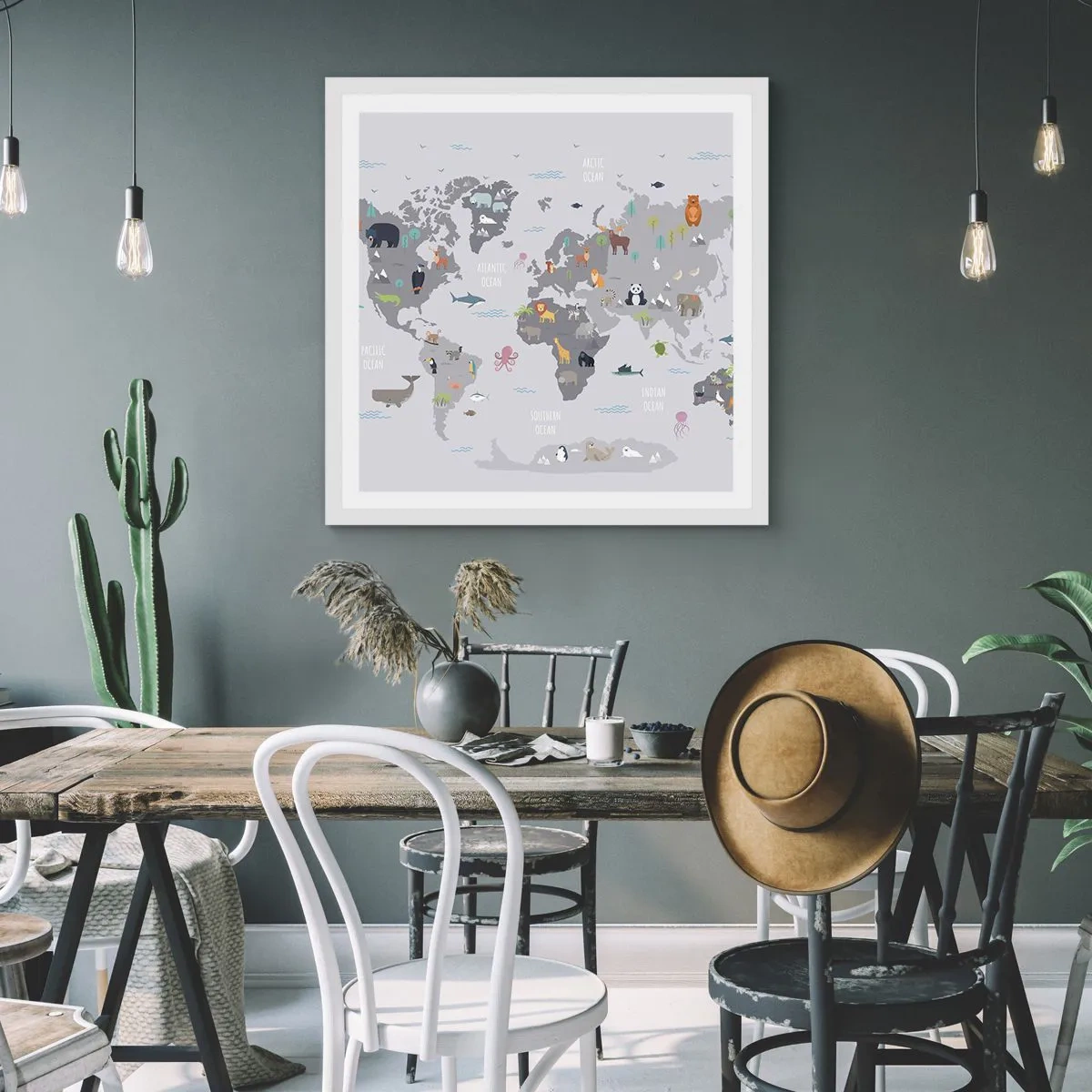 Affiche dans un cadre blanc - Poster - Dis-moi d'où tu viens... - 60x60 cm