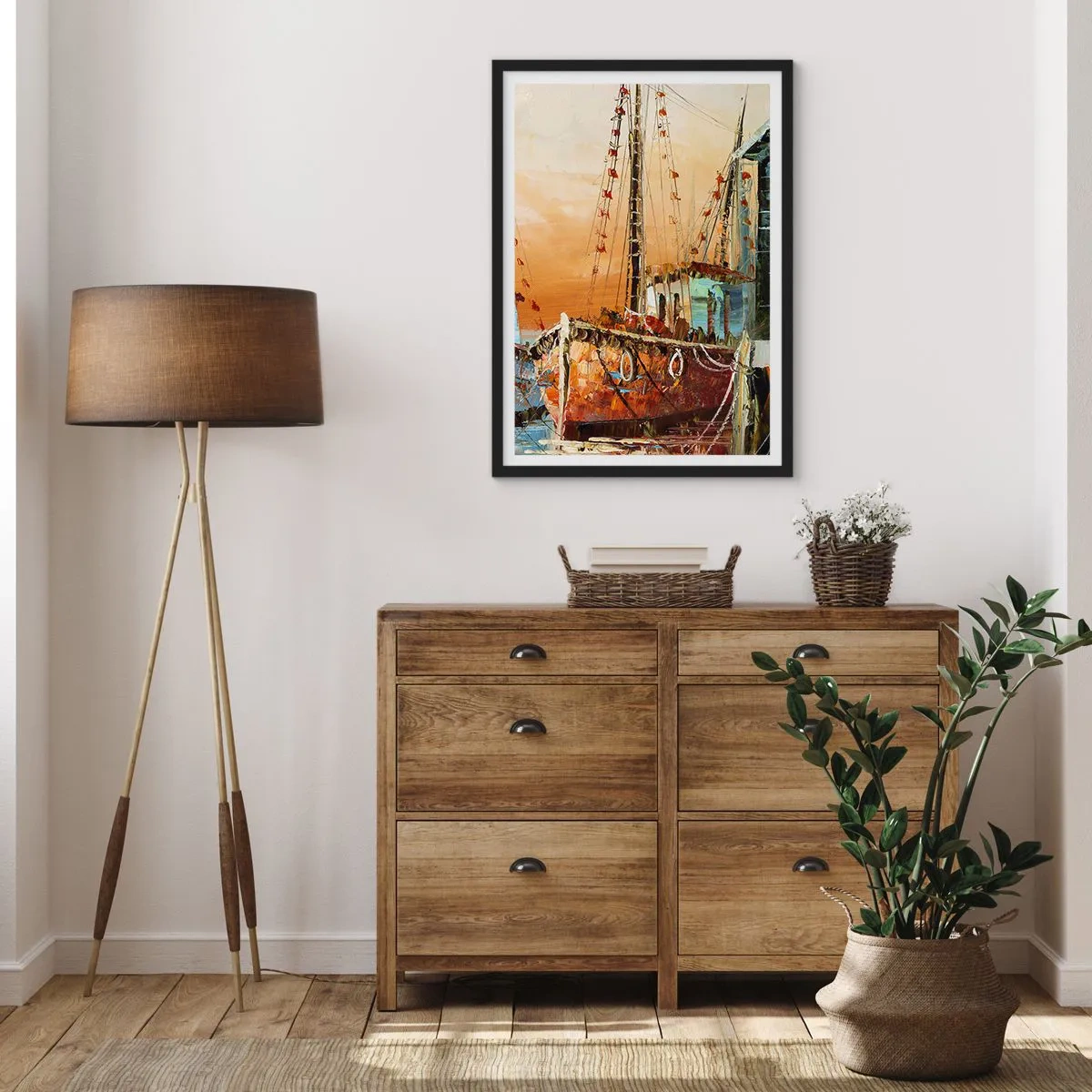 Affiche dans un cadre noir - Poster - Retour tranquille - 30x40 cm