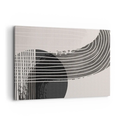 Impression sur toile - Image sur toile - Motif abstrait avec des lignes et des formes géométriques - 100x70cm - Aller et retour - Décoration murale moderne pour le salon et la chambre ARTTOR