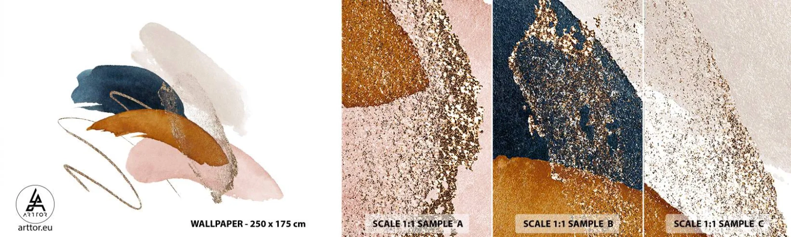 Échantillon de Papier Peint Autocollant Deluxe Sticker - Composition ailée - Abstraction, Morceau, Conception - 100x30 cm