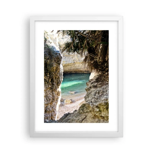 Affiche dans un cadre blanc - Poster - Baie turquoise - 30x40 cm