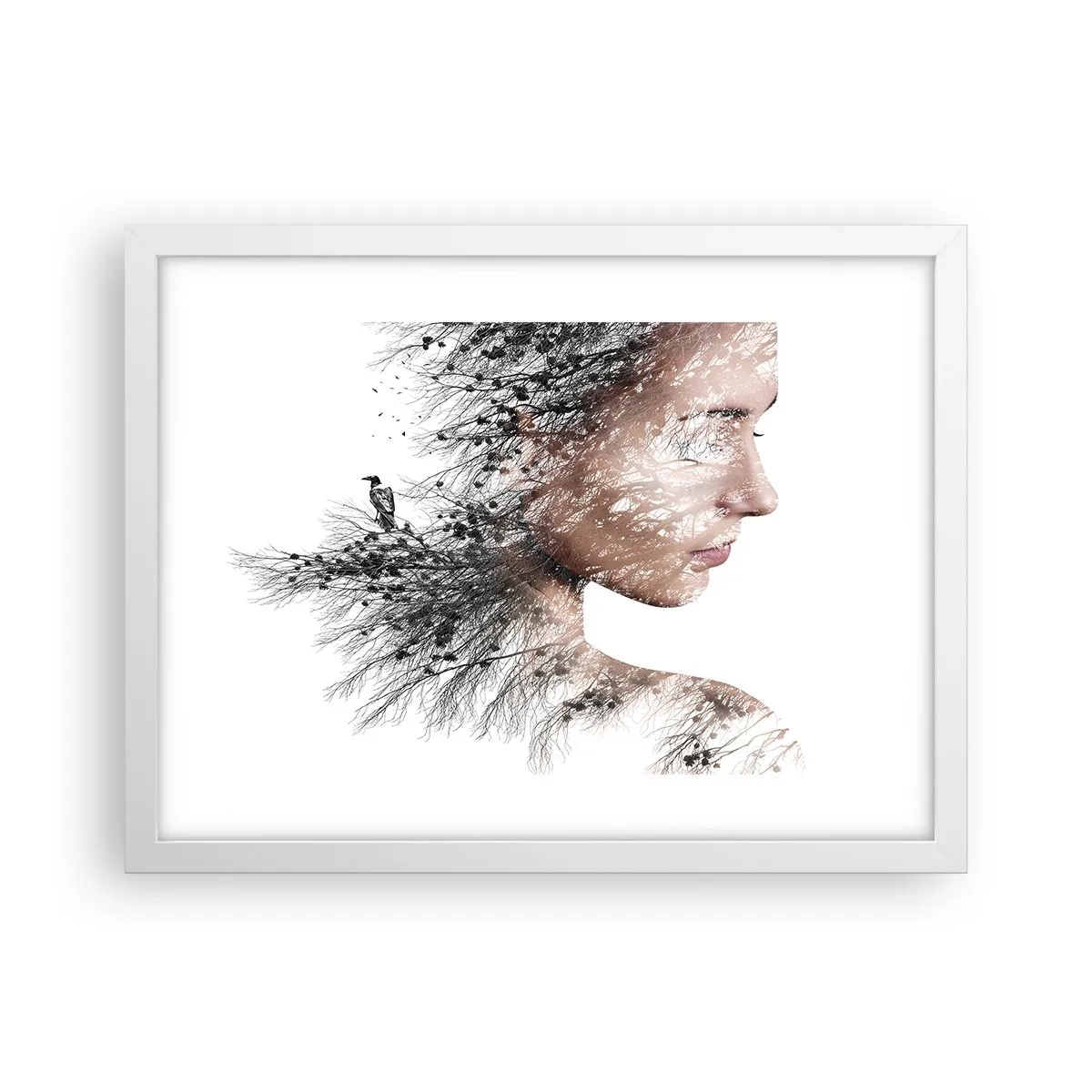 Affiche dans un cadre blanc - Poster - L'âme de la forêt - 40x30 cm