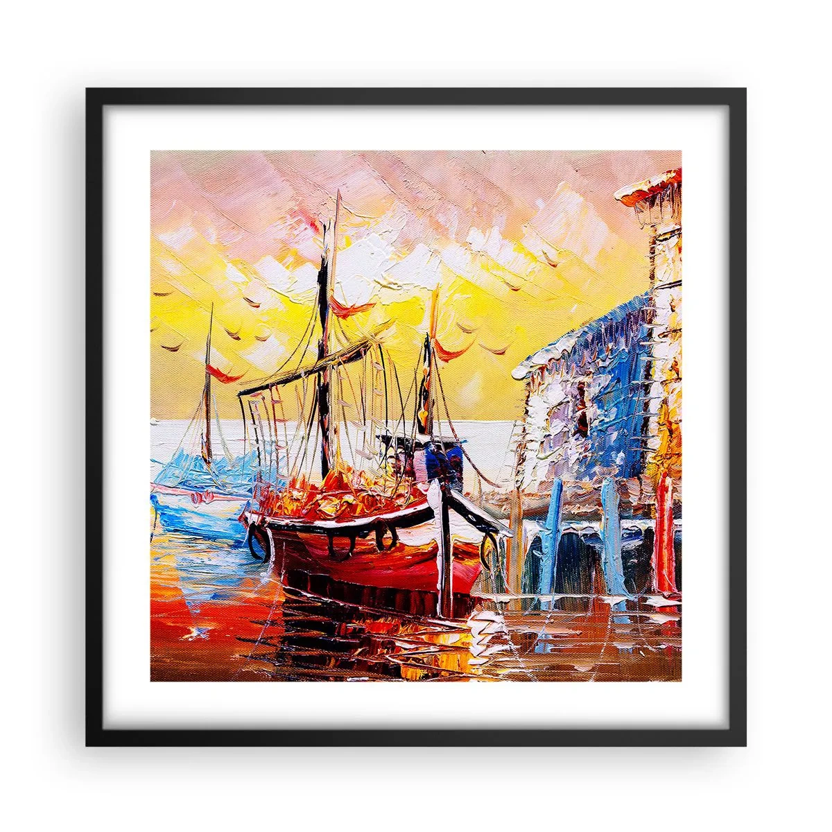 Affiche dans un cadre noir - Poster - Bon retour - 50x50 cm