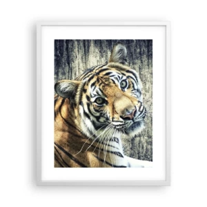 Affiche dans un cadre blanc - Poster - Portrait dans les flots de lumière - 40x50 cm