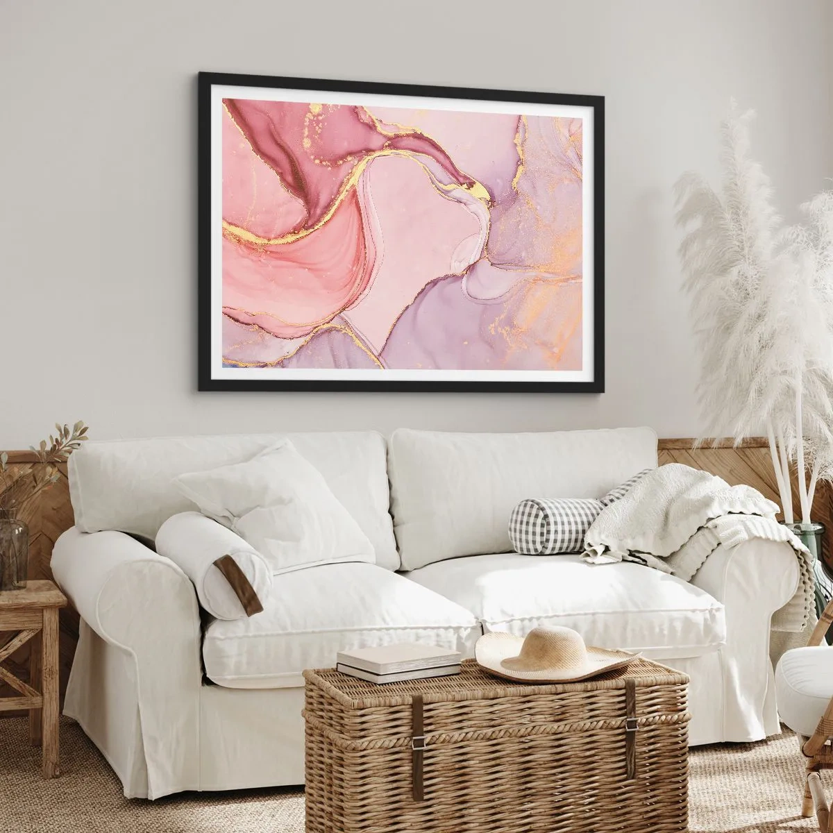 Affiche dans un cadre noir - Poster - Caresse de couleurs - 91x61 cm