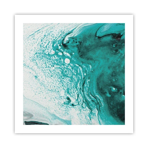 Affiche - Poster - Se fondre dans le bleu et le turquoise - 50x50 cm