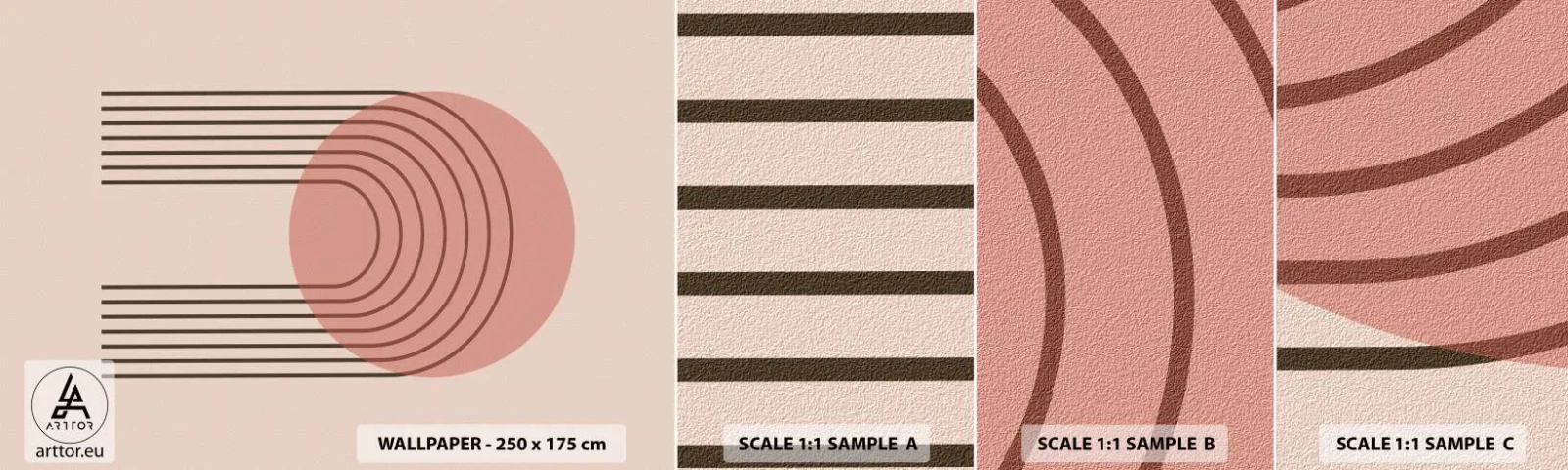 Échantillon de Papier Peint Autocollant Deluxe Sticker - Attraction irrésistible - Abstraction, Morceau, Art moderne. - 100x30 cm