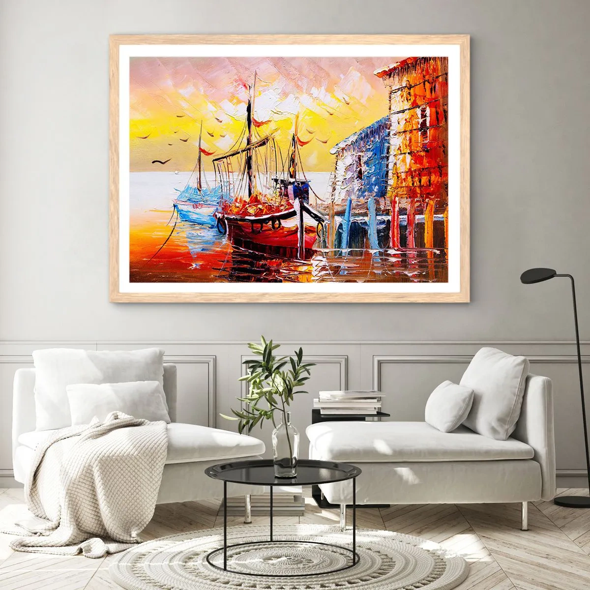 Affiche dans un chêne clair - Poster - Bon retour - 50x40 cm